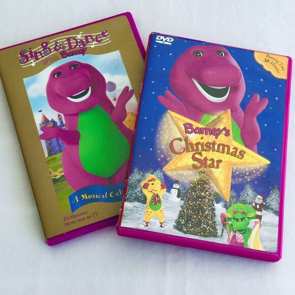 Barney DVD Lot of 2 - Sing & Dance & Barney's Christmas Star - TESTED - Picture 1 of 6